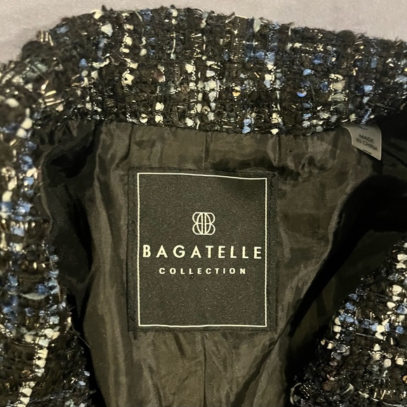 Black Blazer with silver, white , blue and sparkle patterns. - Picture 3 of 4